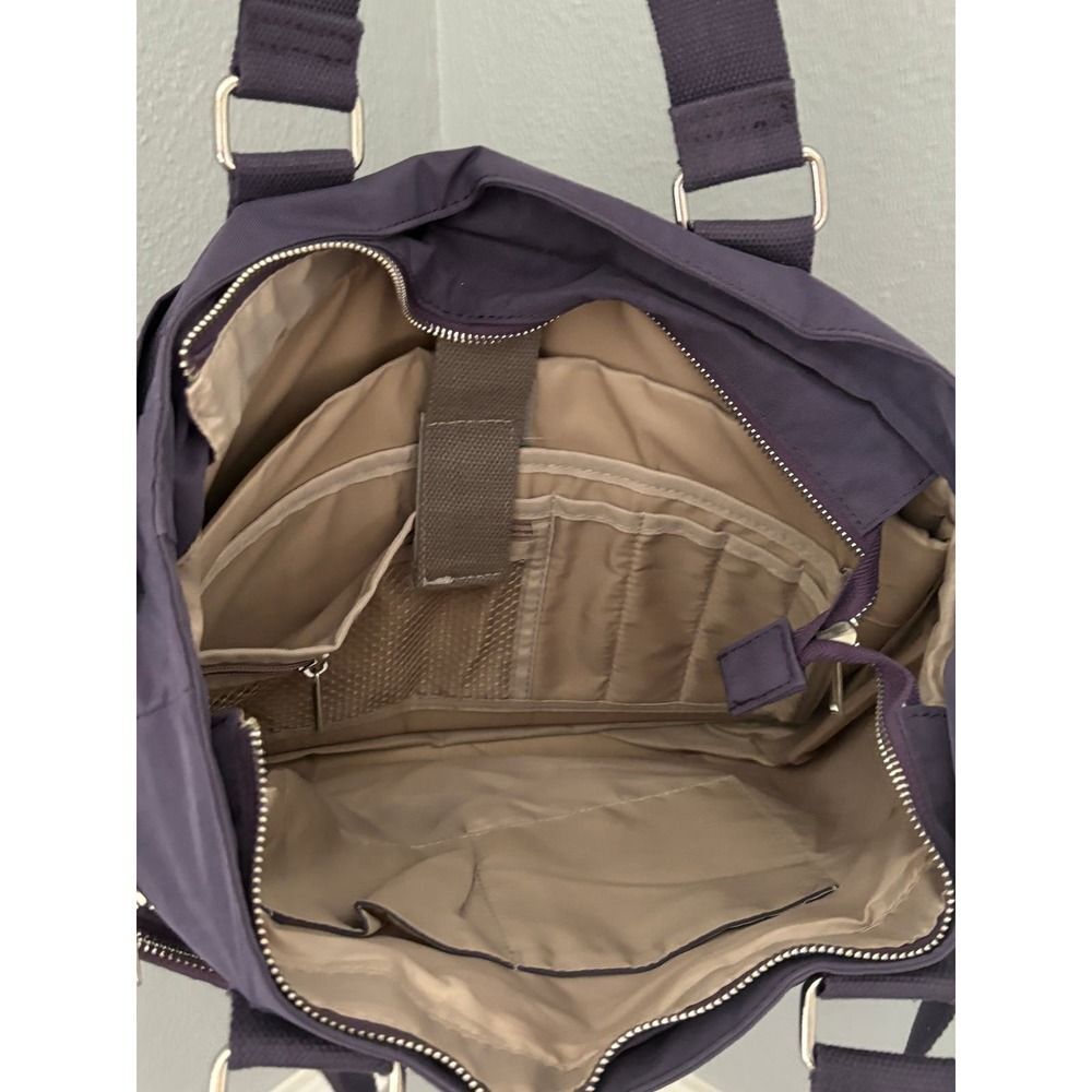 CREST DESIGN LAVENDER NYLON LAPTOP SHOULDER CASUAL OFFICE CAREER TOTE ORGANIZER - Picture 6 of 7